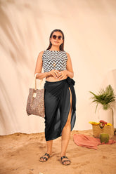 Black Solid Pattern Sarong