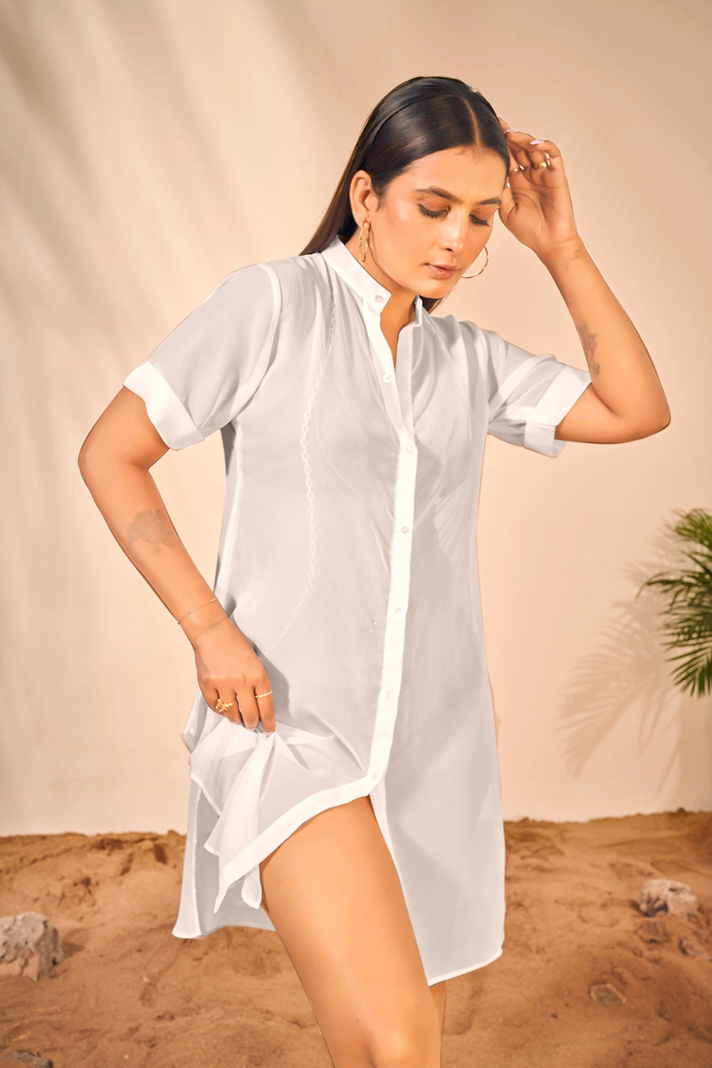 Stylish White Beach Cover-Ups Dress for Women - Perfect Summer Beachwear Stylish White Beach Cover-Ups Dress for Women - Perfect Summer Beachwear