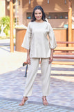 Beige Co-Ord Classy Casual Wear With Embroidery For Ladies
