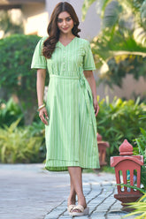 Casual Tie-Up Summer Dress With Lining