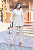 Beige Co-Ord Classy Casual Wear With Embroidery For Ladies