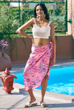 Elevate your beach outfits with this stunning pink sarong and off-white spaghetti top. Perfect as resort chic attire or a beach club outfit, this stylish set is available in all sizes from S to 7XL at NovelaFashion.
