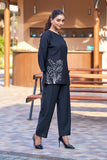 Black Designer Summer Casual Outfit With White Embroidery