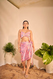 Pink Abstract Printed Sarong