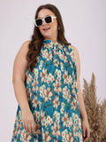 Floral Printed A-Line Sleeveless Dress