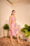 Pink Abstract Printed Sarong