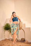 Chic Island: Blue Halter Top and Floral Sarong Women's Island Wear