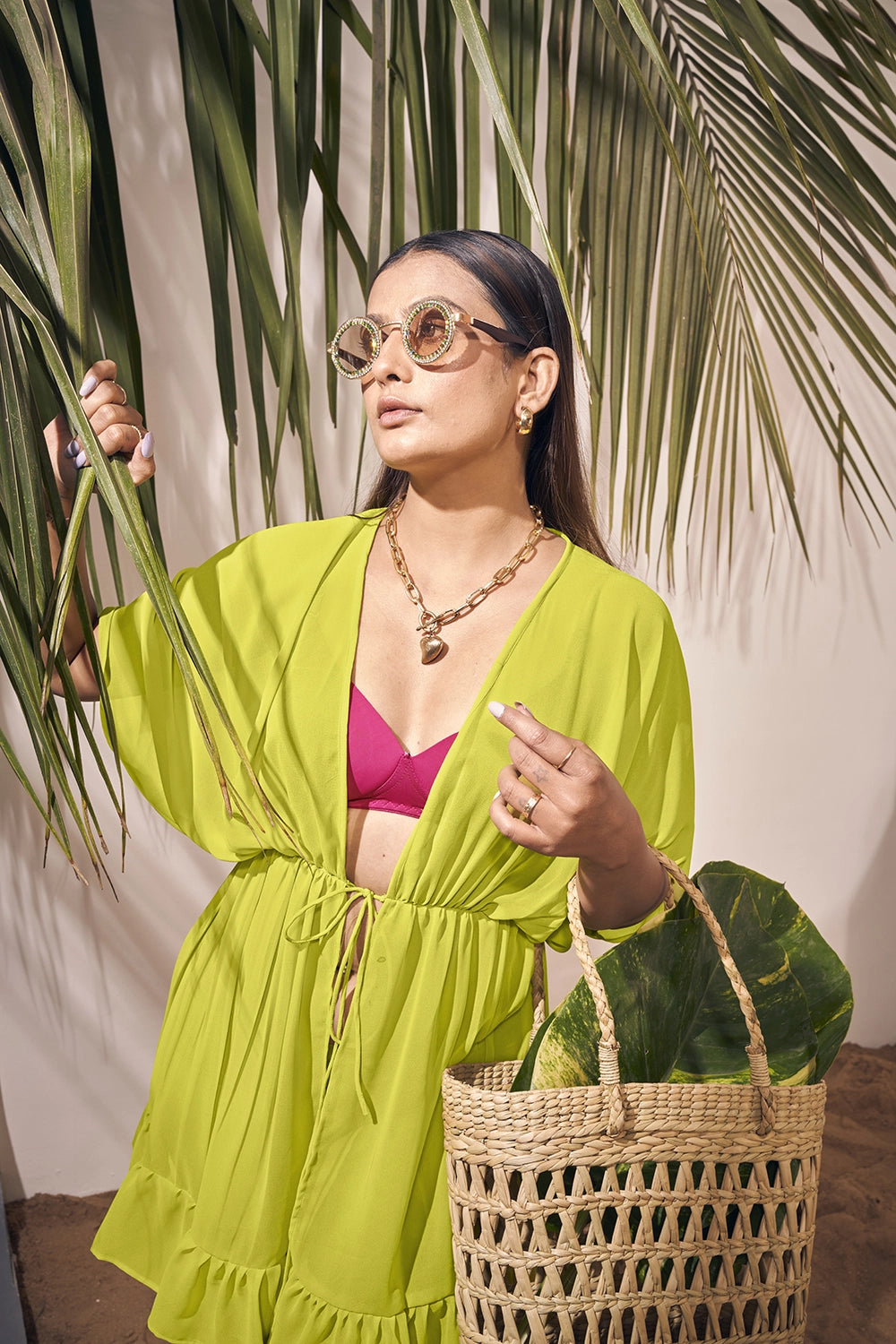 Tropical Breeze Beachwear: Chic Kaftan Cover-Up Dress m Tropical Breeze Beachwear: Chic Kaftan Cover-Up Dress m