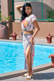 Shop this elegant floral sarong and cape sleeve shirt set by NovelaFashion—perfect resort wear for women. A breathable, all-size fit for stylish beach vacation outfits, beach club looks, and more. Inspired by Missoni beachwear.