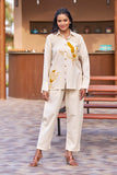 Natural Cotton Off-white Casual Resort Wear For Women
