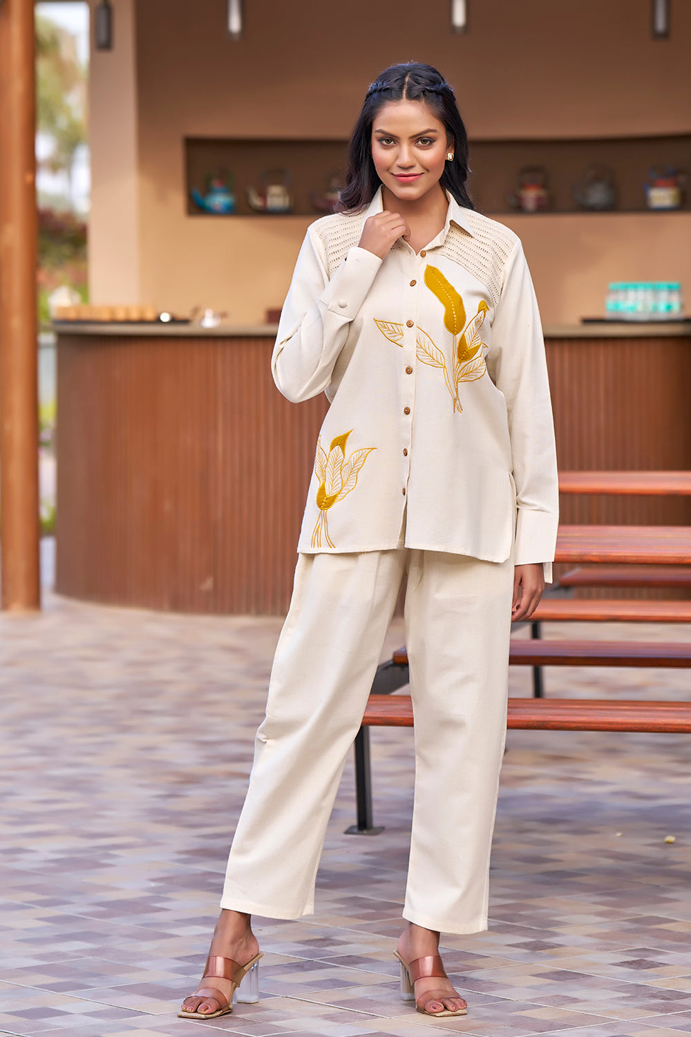 Natural Cotton Off-white Casual Resort Wear For Women XS Natural Cotton Off-white Casual Resort Wear For Women XS