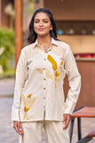 Natural Cotton Off-white Casual Resort Wear For Women